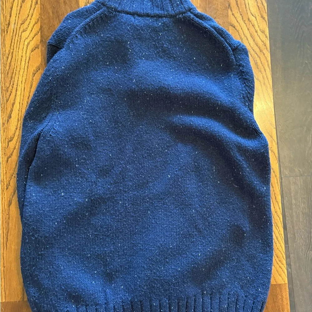 Nautica Men's Navy Blue Button Mock-Neck Zip Sweater - Picture 4 of 4